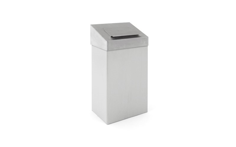 Abfallbehälter mit hygienischem Oberteil, Inox matt - 18 Liter