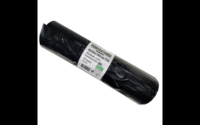 Sac poub. recy noir 65/25 x 140 cm - T70 My - 10 pces