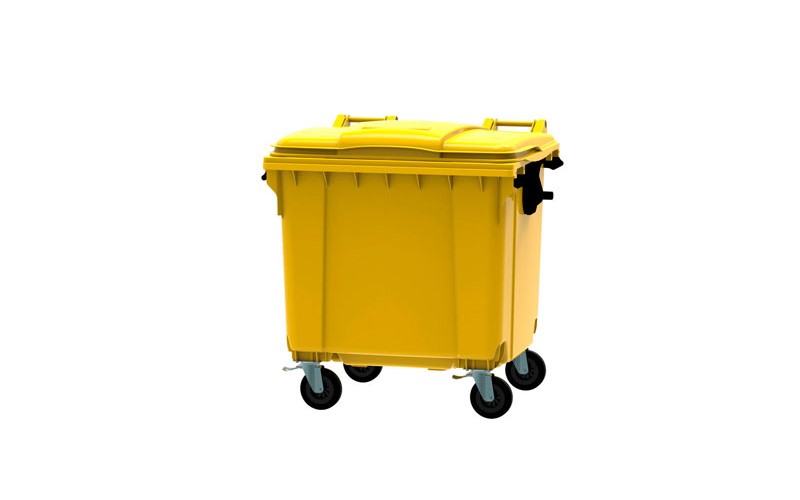 Container 1100 Liter flachem Deckel - Gelb