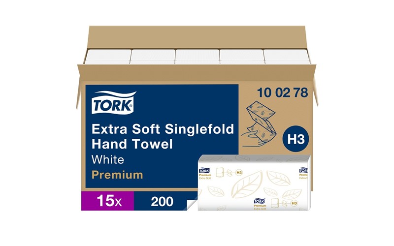 100278 - Tork Essuie-mains pliés en Z Extra Doux 2 plis Blanc H3 Premium - 3000cps