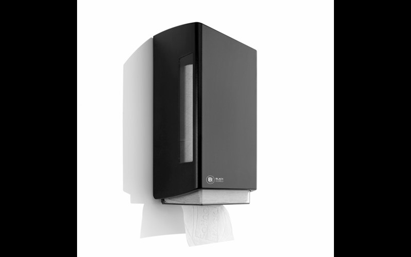 Dispenser Papier WC Noir - Feuille à feuille (BT20)